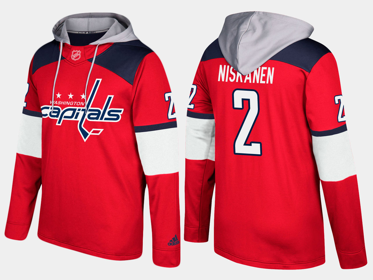 Men NHL Washington capitals 2 matt niskanen red hoodie